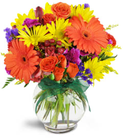 Sunglow Blooms™. An arrangement by Erika's Flowers.
