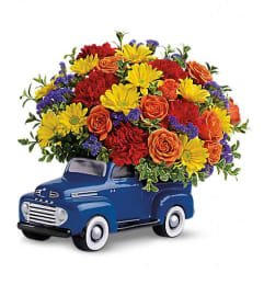 Teleflora's '48 Ford Pick Up. An arrangement by Floratechnics.