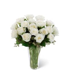 The FTD® White Rose Sympathy Bouquet. An arrangement by Metcalfe Florist and Pleasant View Greenhouses.