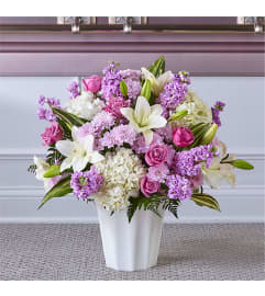 A Heaven Sent Floor Basket. An arrangement by Sueppel's Flowers.