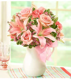 Pink Lemonade Bouquet™. An arrangement by Blessing and Blooms Florist.