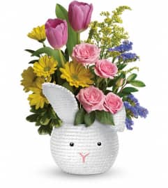 Teleflora's Cuddle Bunny Bouquet. An arrangement by Devine Orchid.