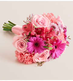The Prom Bouquet - Pink. An arrangement by Sicola's Florist.