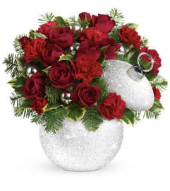 Teleflora's Shimmering Snow Bouquet. An arrangement by Pompano Beach Floral.