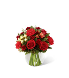 The FTD® Holiday Gold™ Bouquet. An arrangement by Mt. Scott Flowers.