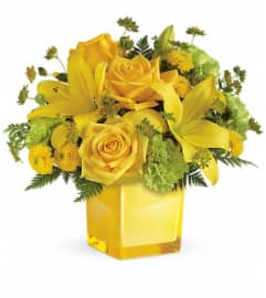 Teleflora's Sunny Mood Bouquet. An arrangement by Pompano Beach Floral.