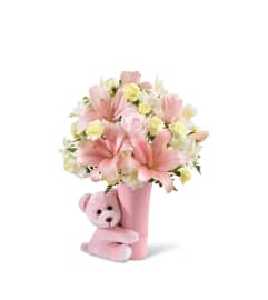 The FTD® Baby Girl Big Hug® Bouquet. An arrangement by Sandy's Florist.