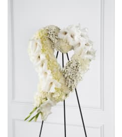 The FTD® Hearts Eternal™ Easel, White. An arrangement by Mystic Garden Floral.