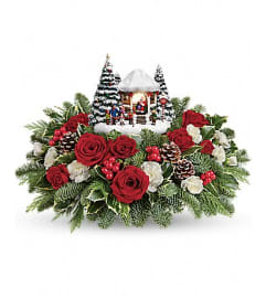Thomas Kinkade's Jolly Santa Bouquet. An arrangement by Devine Orchid.