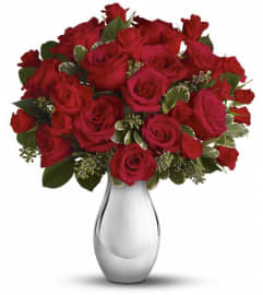 Teleflora's True Romance Bouquet with Red Roses. An arrangement by Devine Orchid.