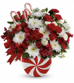 Teleflora's Peppermint Swirl Bouquet. An arrangement by Artistic Way Flowers.