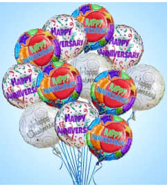 Air-Rangement® - Anniversary Mylar Balloons. An arrangement by Blessing and Blooms Florist.