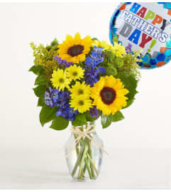 The Fields of Europe® for Dad with Happy Father's Day Balloon. An arrangement by 1800flowers Encinitas.
