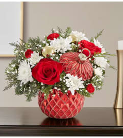 Sparkling Holiday Ornament™. An arrangement by 1800flowers Encinitas.