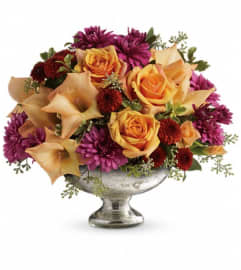 Teleflora's Elegant Traditions Centerpiece. An arrangement by GardeLina Flowers.