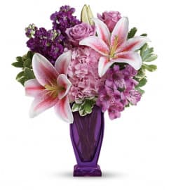 Teleflora's Blushing Violet Bouquet. An arrangement by Pompano Beach Floral.