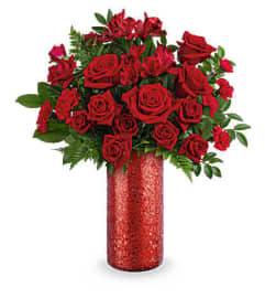 The Teleflora's All My Rouge Bouquet. An arrangement by Marivel's Florist and Gifts.
