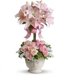 Teleflora's Blushing Lilies. An arrangement by Devine Orchid.