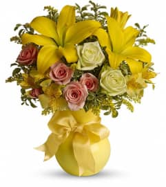 Teleflora's Sunny Smiles. An arrangement by Pompano Beach Floral.