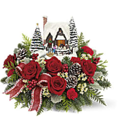 Thomas Kinkade's Snowy Cheer Bouquet. An arrangement by GardeLina Flowers.