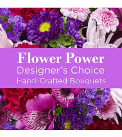 Purple Colors Florist Designed Bouquet. An arrangement by Syd Kemsley Florist.