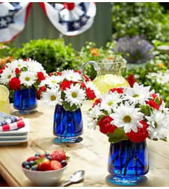 The American Dream Bouquet™ Trio. An arrangement by Blessing and Blooms Florist.