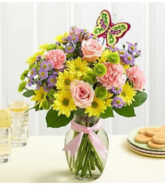Springtime Wishes. An arrangement by Blessing and Blooms Florist.