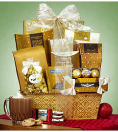 Golden Classics Gift Basket. An arrangement by Blessing and Blooms Florist.