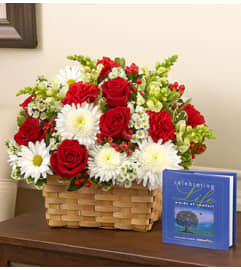 Celebrating Life - Red and White. An arrangement by Garden of Eden Floral.