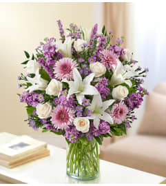 Ultimate Elegance™ - Lavender and White. An arrangement by Garden of Eden Floral.