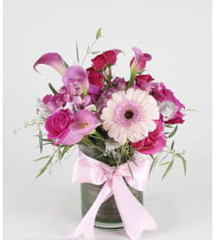 Fairest Pink. An arrangement by A and S Whitestone Florist.