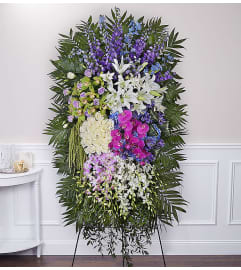 Heavenly Garden™ Standing Spray. An arrangement by Sicola's Florist.