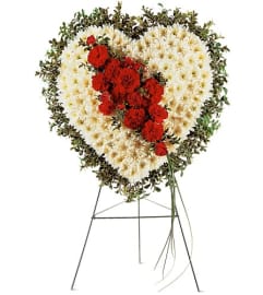 The Tribute Heart. An arrangement by The Flower Boutique.