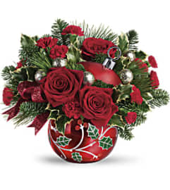 Teleflora's Deck The Holly Ornament Bouquet. An arrangement by Pompano Beach Floral.