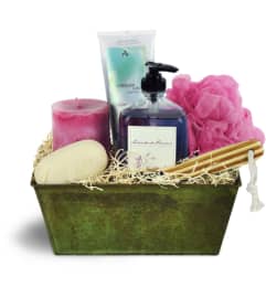 Soothing Spa Basket™. An arrangement by Yesterday's Florist and Gifts.