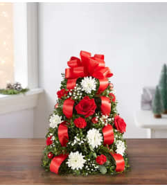 Holiday Flower Tree®. An arrangement by 1800flowers Encinitas.