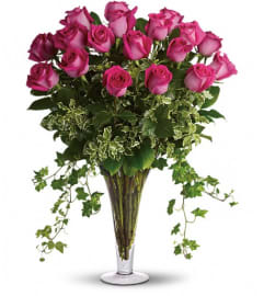 Dreaming in Pink - 18 Long Stemmed Pink Roses. An arrangement by Wasaga Flowers.