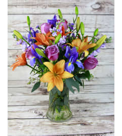Rainbow Gathering. An arrangement by Tarrytown Floral Designs.