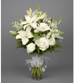 Elegance in White. An arrangement by Forked River Florist.
