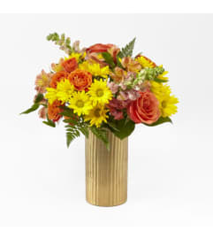 You're Special Bouquet in a Gold Vase. An arrangement by Country Cousins Flower Shop.