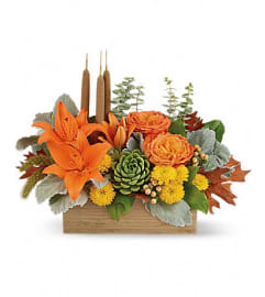 Teleflora's Fall Bamboo Garden. An arrangement by Pompano Beach Floral.