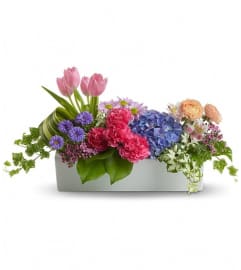 Garden Party Centerpiece. An arrangement by Pompano Beach Floral.
