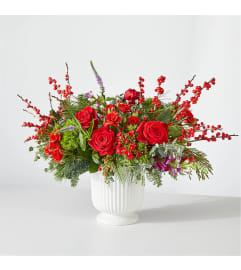 Big Red Bow Bouquet. An arrangement by Syd Kemsley Florist.