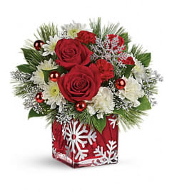 Teleflora's Silver Christmas Bouquet. An arrangement by Pompano Beach Floral.