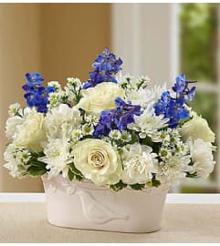 Peace and Healing™ Blue and White. An arrangement by Blessing and Blooms Florist.