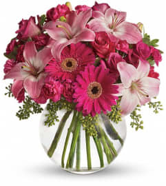 A Little Pink Me Up. An arrangement by Florist of the Northwoods.