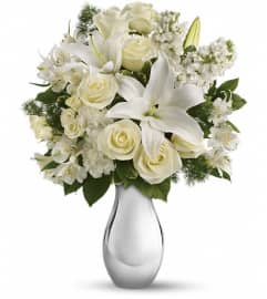 Teleflora's Shimmering White Bouquet. An arrangement by GardeLina Flowers.