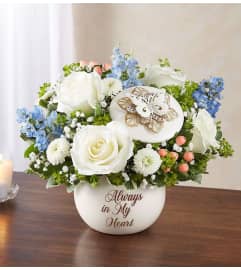 Always in my Heart™ Blue and White. An arrangement by Garden of Eden Floral.