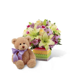 The FTD® Welcome™ Bear Bouquet. An arrangement by Sandy's Florist.