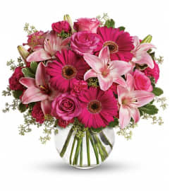 A Little Pink Me Up. An arrangement by Wasaga Flowers.